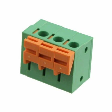 FCI Fixed Terminal Blocks Ha - 5.0 - 3P Screwless   Green Body @ Mark 180D 20020303-G031B01LF